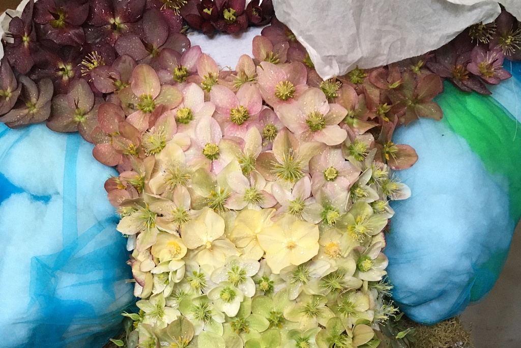 The dress in progress