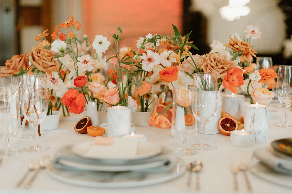 Block-41-Wedding-Kings-Table The Block 41 wedding king's table with florals and place settings